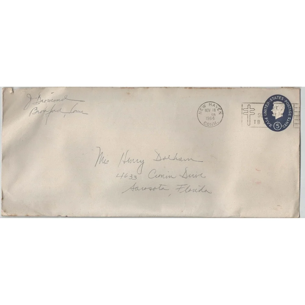 Lot of 13 Vintage Mailed Envelopes Covers 1950s-1980s Sarasota Florida Postmarks